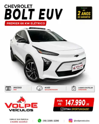 CHEVROLET BOLT EV 66 KW ELÉTRICO em Campinas, SP