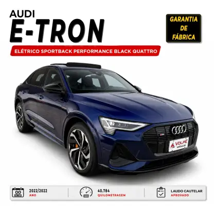 AUDI E-TRON ELÉTRICO SPORTBACK PERFORMANCE BLACK QUATTRO em Campinas, SP
